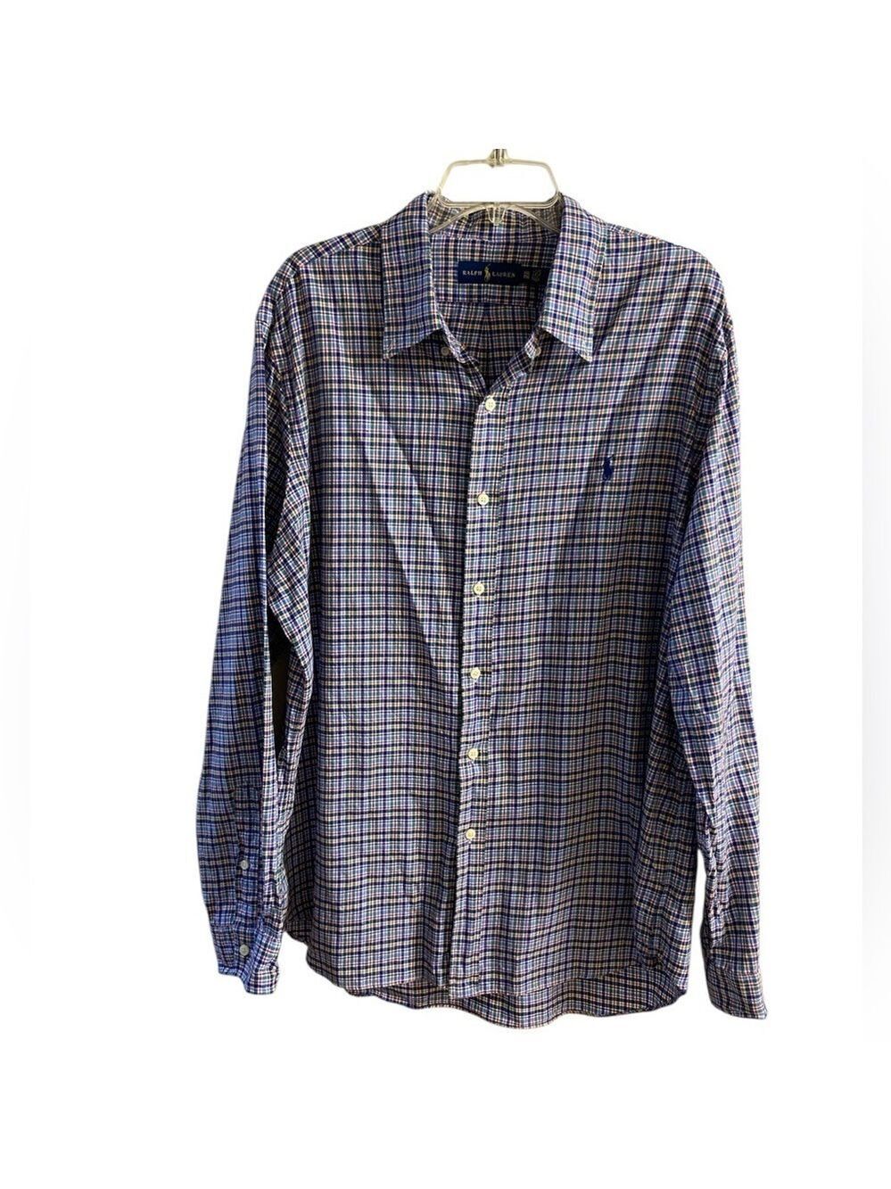Ralph Lauren Men's Multicolor Checkered Shirt casual long sleeve XXL